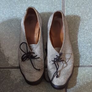 Gravity Pope X Tracy Neuls Lace Effect Black and White Lace-Up Shoes 37eu Size 7